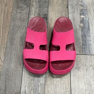 NWOT! CROCS Women's Hot Pink Dual-Strap Slide Sandals